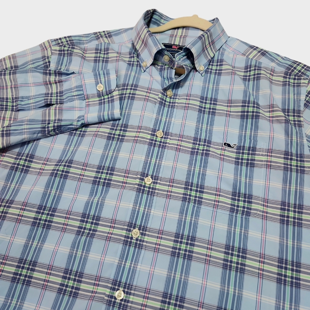 Vinyard Vines Classic Fit Tucker Plaid Long Sleeve Button-down Size Large